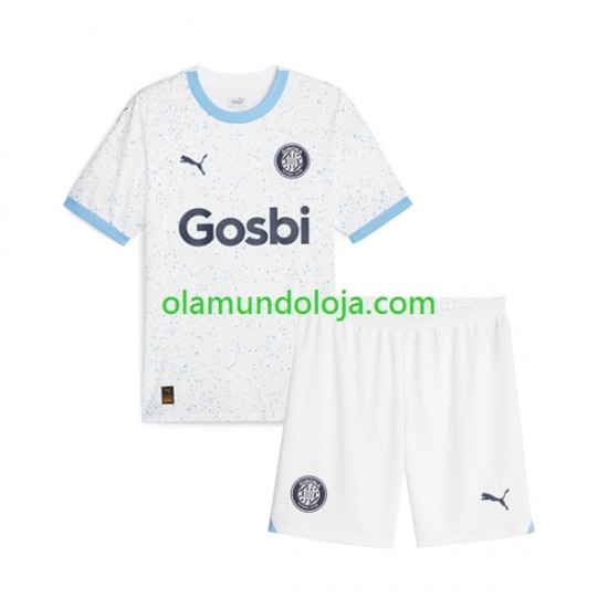 Camisola Girona Criança Equipamento Segundo 2023-2024 Manga Curta